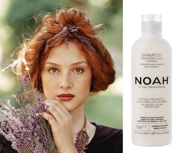 Sampon natural fortifiant cu lavanda pentru uz frecvent si scalp sensibil (1.3), Noah, 250 ml