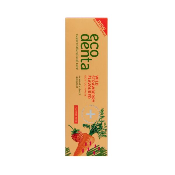 Pasta de dinti pentru copii cu aroma de capsuni si morcov, Biocart_Ecodenta, 75ml