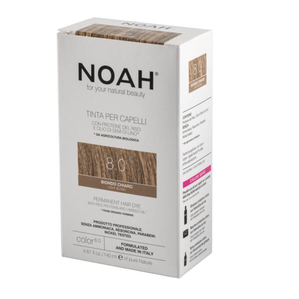 Vopsea de par naturala, Blond deschis,8.0, Biocart-Noah, 140 ml