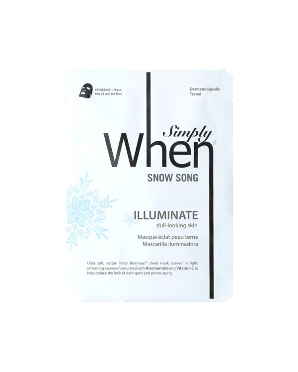 Masca pentru luminozitate cu vitamina C si niacinamida, Snow Song, 23 ml, Simply When