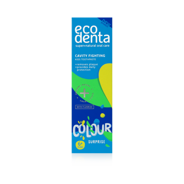 Pasta de dinti impotriva cariilor pentru copii 6+, Color surprize, Biocart_Ecodenta, 75 ml