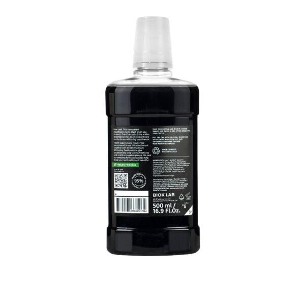 Apa de gura cu carbune cu efect extra albire, Ecodenta, 500 ml