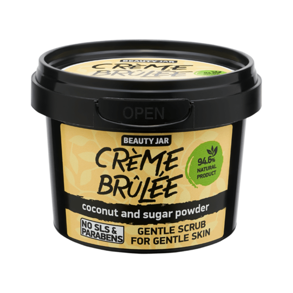 Scrub facial pentru ten sensibil cu cocos si pudra de zahar, CREME BRÛLÉE, Beauty Jar, 120 ml