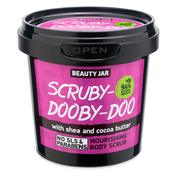 Scrub hranitor pentru corp, cu unt de shea si cacao, Scruby-Dooby-Doo, Beauty Jar, 200 g