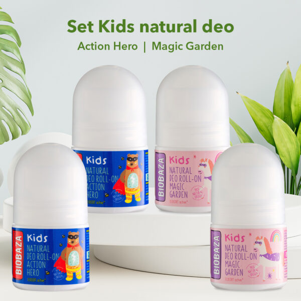 Set Kids, patru deodorante naturale copii, Biocart-Biobaza, 120 ml