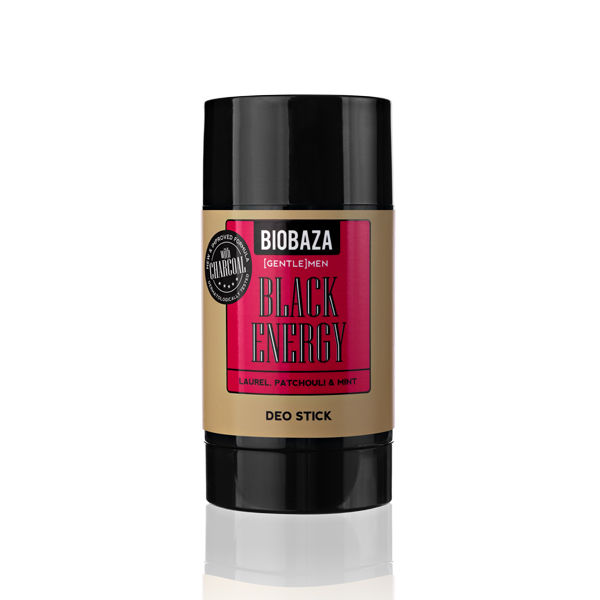 Deodorant stick natural fara aluminiu pentru barbati, cu carbune activ si menta, BLACK ENERGY, Biocart-Biobaza, 50 ml