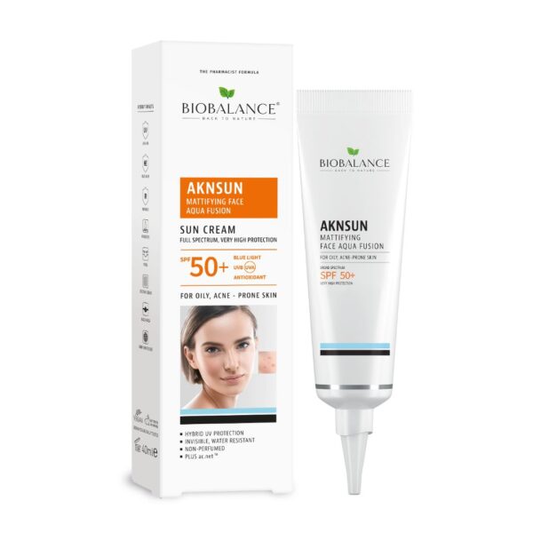 AKNSUN Crema cu SPF 50+ Matifianta, pentru Ten Acneic si Gras, Bio Balance, 40 ml