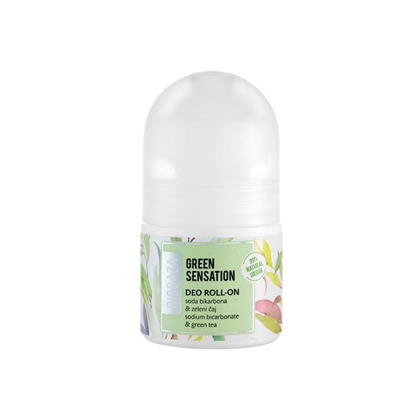 Deodorant natural cu piatra de alaun pentru femei Green Tea Sensation, DEO TRAVEL, Biocart.eu, Biobaza, 20 ml