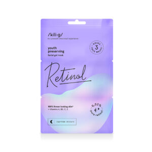Set masti faciale gel cu retinol, acid hialuronic si unt de shea, Kilig, 3 x 7 ml