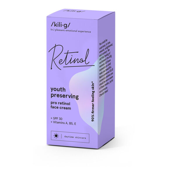 Crema de fata SPF30 cu pro-retinol, peptide si panthenol, Kilig, 50 ml
