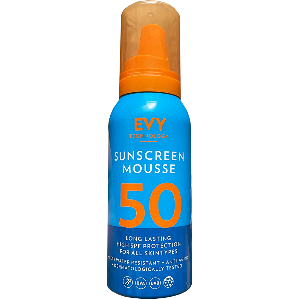 Sunscreen Mousse Crema de fata si corp spuma cu SPF 50 Unisex, EVY TEC...