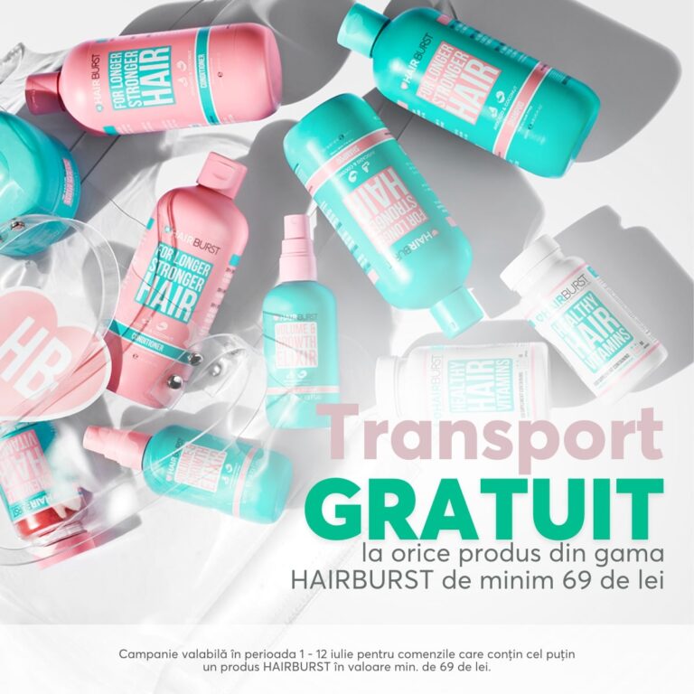 Transport gratuit la comenzile peste 69 de lei din Hairburst