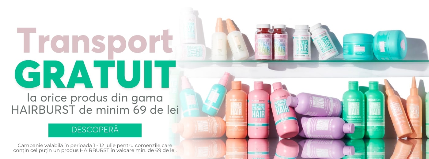 Transport gratuit la comenzile peste 69 de lei din Hairburst