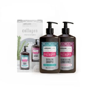 Set sampon & balsam cu colagen si ulei de argan pentru par subtir...