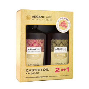 Set Sampon & Balsam cu Ulei de Ricin si Ulei de Argan pentru Stimularea Cresterii Parului, Arganicare, 400 mlx2