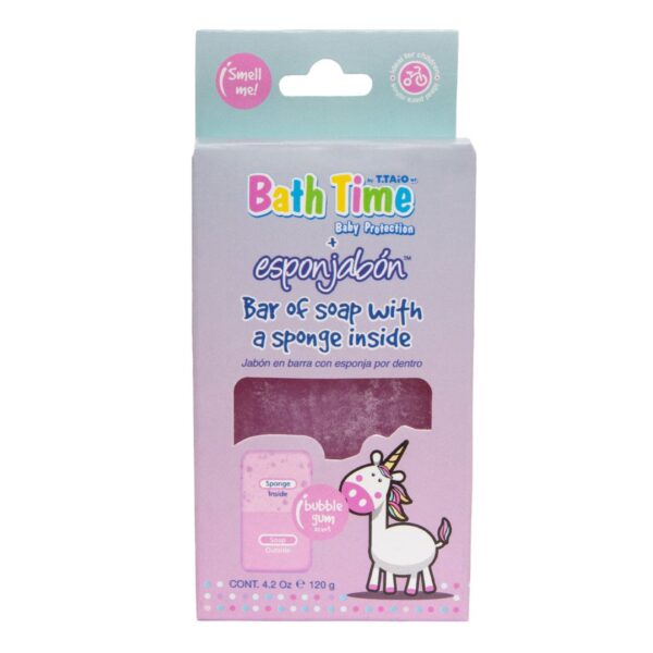 2 in 1 Burete de baie si sapun incorporat, cu parfum de guma de mestecat, Bath Time, Esponjabon, 100 gr