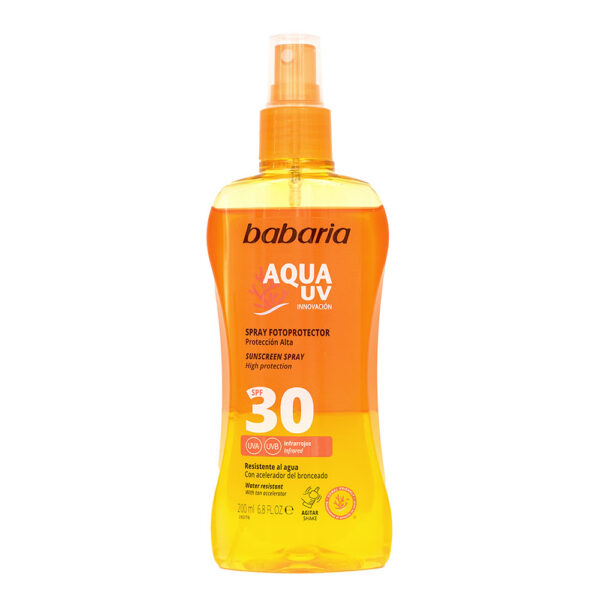 Spray bifazic fotoprotector SPF30 & accelerator bronzare, Aqua UV, Babaria, 200 ml