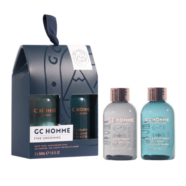 Set Cadou Mini Duo, GC Homme Fine Grooming, Gel de Dus, Sampon pentru Par si Barba, The Luxury Bathing Company, 2 articole