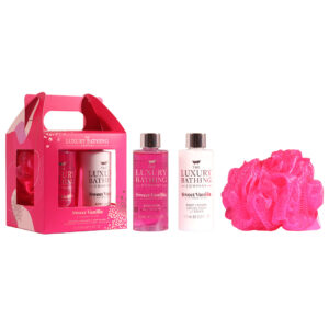 Set Cadou Glamorous Glow, Sweet Vanilla & Almond Glaze, Gel de Du...