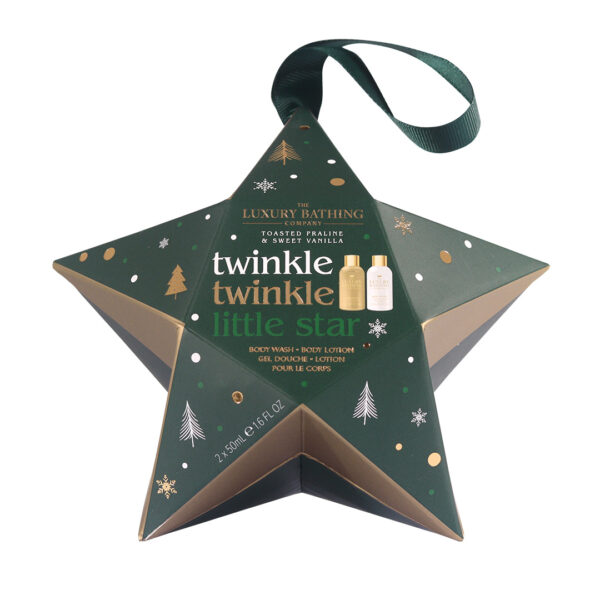 Set Cadou Twinkle Twinkle Little Star, Toasted Praline & Sweet Vanilla, Gel de Dus, Lotiune Corp, The Luxury Bathing Company, 2 articole