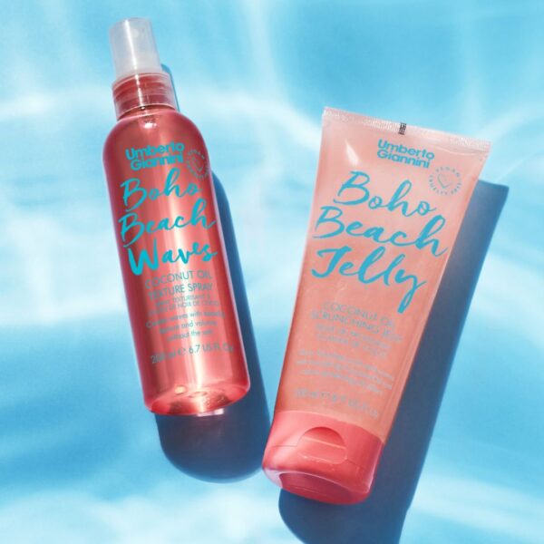 Gel modelator cu ulei de cocos pentru efect de bucle lejere Boho Beach Jelly, Umberto Giannini, 200 ml