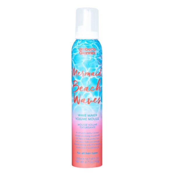 Spuma pentru volum si texturarea parului, cu filtru UV, Mermaid Beach Waves, Umberto Giannini, 200 ml