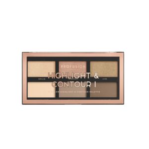 Paleta conturare si iluminare Highlight & Contour I, Profusion Cosmetics, 6 nuante, 16 g