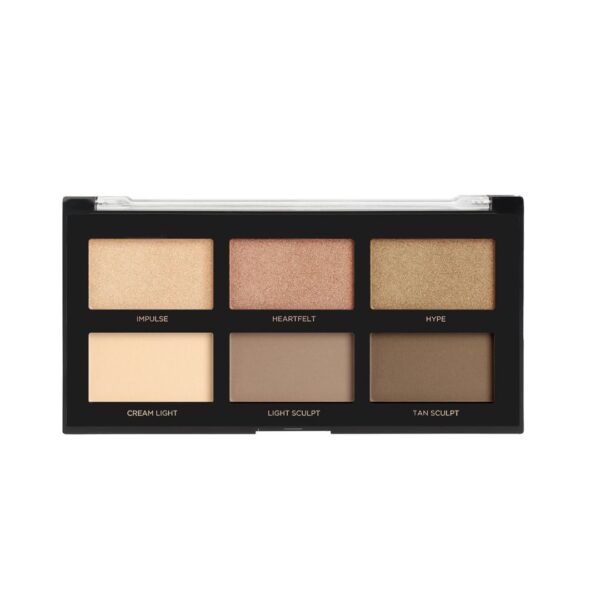 Paleta conturare si iluminare Highlight & Contour I, Profusion Cosmetics, 6 nuante, 16 g