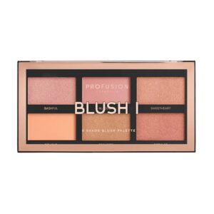 Paleta farduri de obraz Blush I, 6 nuante, Profusion Cosmetics, 16 g