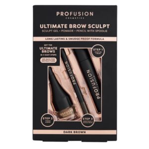 Kit pentru sculptarea sprancenelor Ultimate Brow Sculpt, Dark Brown, P...