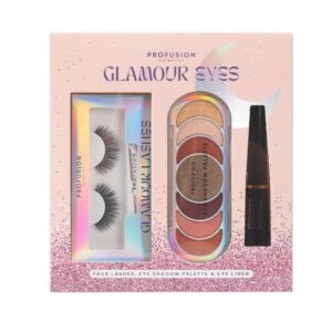 Set make-up pentru ochi Glamour Eyes, gene false, farduri pleoape &#03...