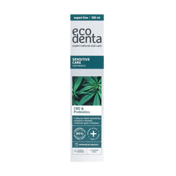 Pasta pentru Dinti Sensibili, cu CBD si Probiotice, Ecodenta, 100 ml