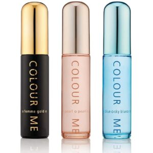 Set cadou parfumuri de dama Colour Me Gold, Pearl, Sky Blue, Milton-Lloyd Fragrances, 3 x 50 ml