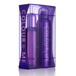 Set cadou apa de parfum de dama Colour Me Purple & spray de corp, Milton-Lloyd Fragrances, 1 x 100 ml, 1 x 150 ml